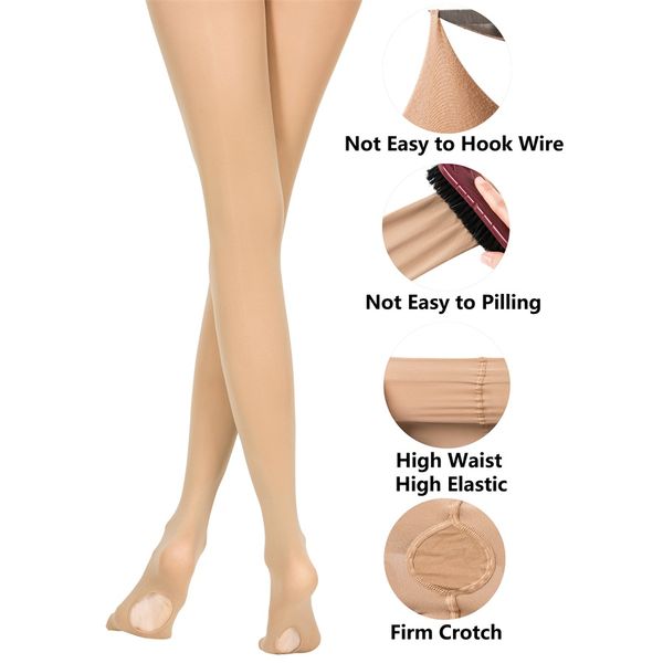 

3pairs skin new 2019 fashion convertible solid color dancing tights dance stocking ballet pantyhose for kids & adults size s  l, Black;white