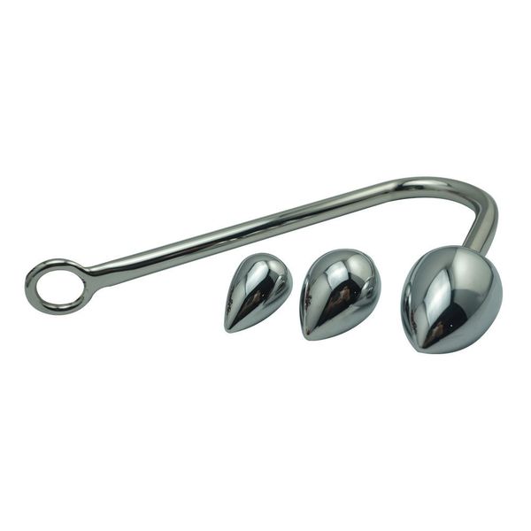 Pequeno médio grande bola cabeça para escolher metal anal gancho butt plug dilatador alluminum liga próstata massageador brinquedo do sexo para o sexo masculino Y18110402