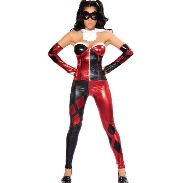 

circus costumes women halloween designer clown bodysuits fashion theme costume, Black;red