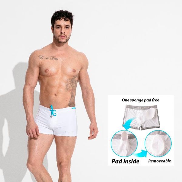 

men's sponge trunks pad solid swimwear swimming sunbath swimsuit