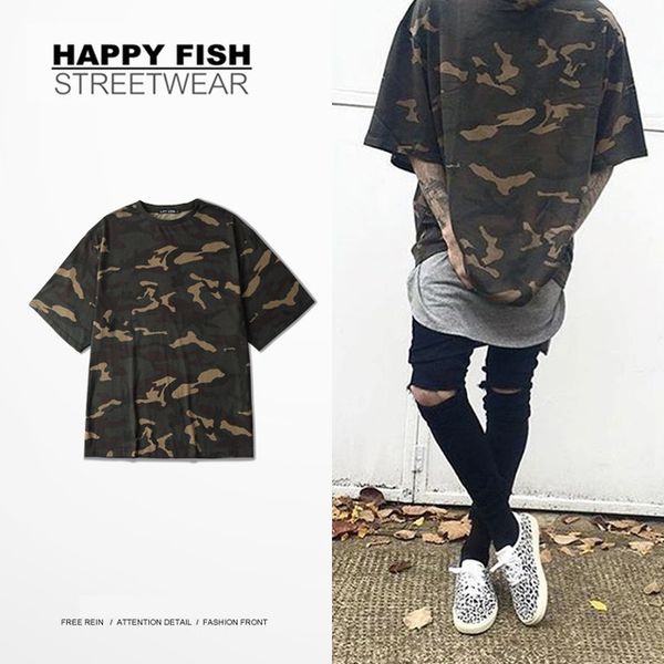 

2016 camo tee hip hop fashion mens t-shirt military camouflage men co short sleeve o-neck kanye west t shirt for streetwear s-xxxl, White;black