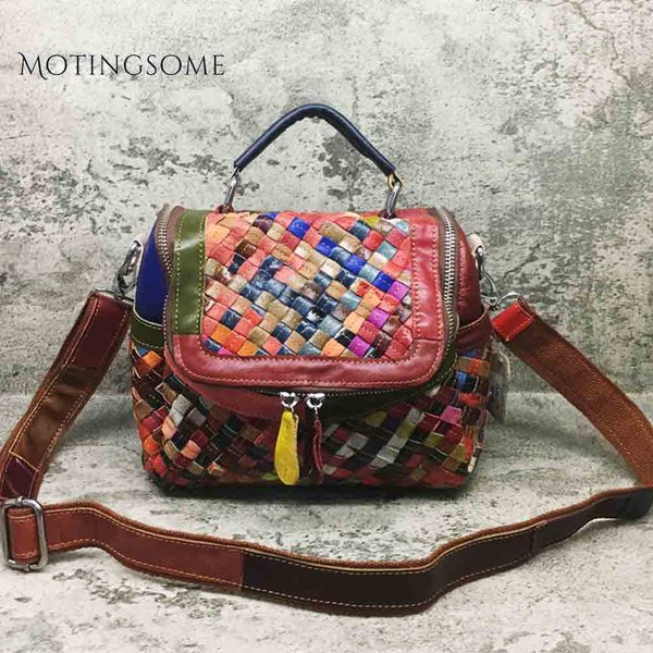 

women flap bag knitting style genuine leather handmade crossbody shoulder colorful fashion bags ladies luxury bags 2019 new