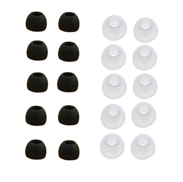 

10 pairs medium size clear silicone replacement ear buds tips for sony phillips