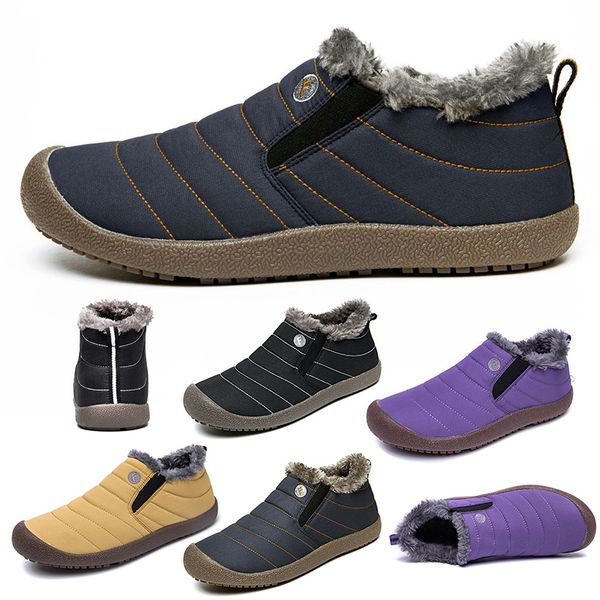 

men women outdoor shoes velvet keep warm style triple black grey yellow pink trainer designer sneakers 39-45, White;red