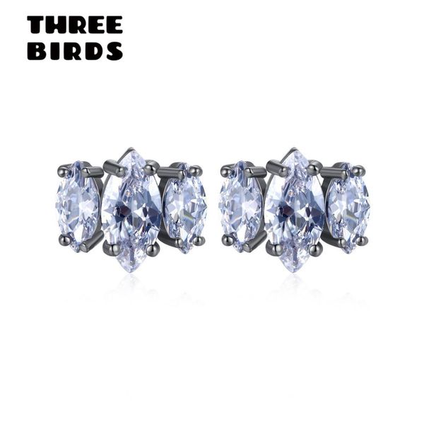 

new trendy cubic zirconia crystal stud earrings luxury design small horse eye cz stone earrings for women jewelry, Golden;silver