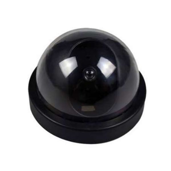 Plástico preto Indoor Indoor / Exterior Dummy Dome Dome Câmera de Segurança Falsa CCTV com Piscando Vermelho