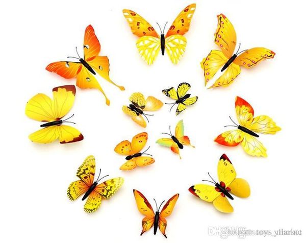 

новый 12 шт. 3d art butterfly аппликация стикер стены home decor комната арт-деко обои спальня гостиная выбор