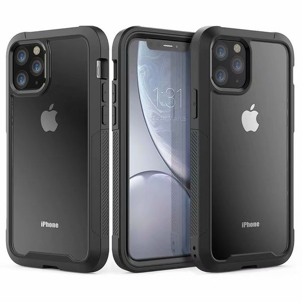 

transparent shockproof phone case for iphone 11 pro max xs x xr 8 plus clear rugged hybrid acrylic soft tpu drop resistance cover