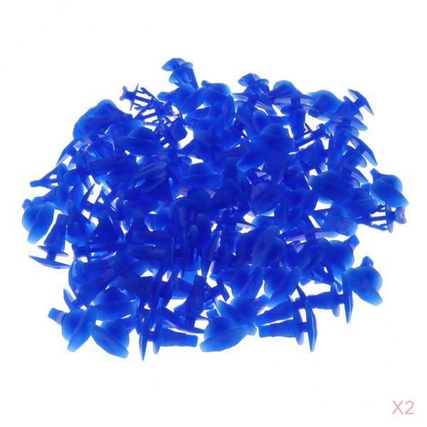 

200pcs car bumper clip fastener rivet door 7.8mm blue