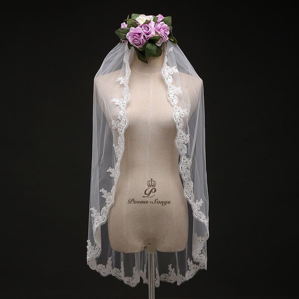 

стихи песни свадебная фата один слой аппликация цветы простой фата + расческа элегантный белый кот фата бесплатная доставка c19041101, Slivery;golden