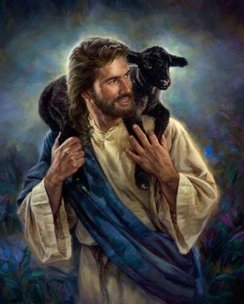 

nathan greene the good shepherd jesus black lamb sheep home decor handcrafts /hd print oil painting on canvas wall art canvas 200228