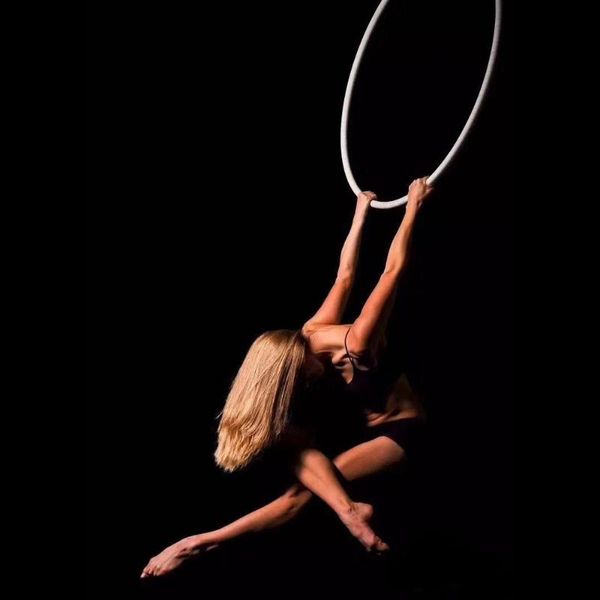 

rings fitness aerial hoop 37"(95cm) 25mm width for yoga exercises aerial lyra hoops include accessories home gym