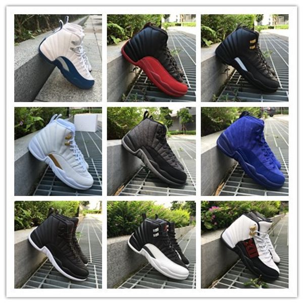 

with box 12 rising sun gym red wool psny men basketball shoes 12s sports shoes sneakers 36-47