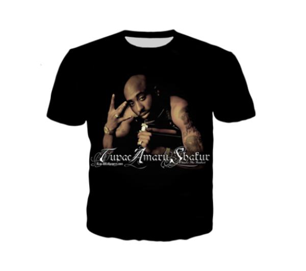 

popular singer rapper tupac 2pac t shirt men women funny 3d print summer short sleeve o neck crewneck casual a188, White;black