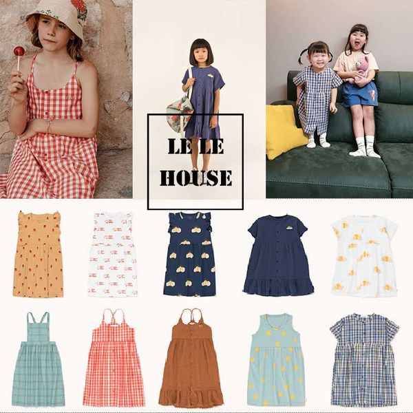 

лела дома 2020 весной и летом новые серии tc девочек рябить печати платье платье девушки, White