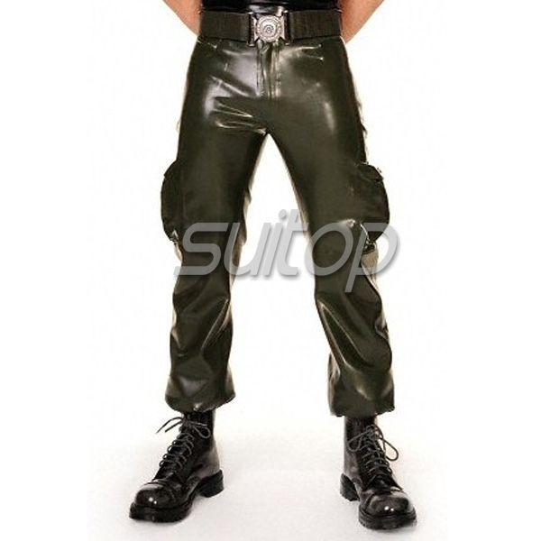 

latex uniform wear pants, Black