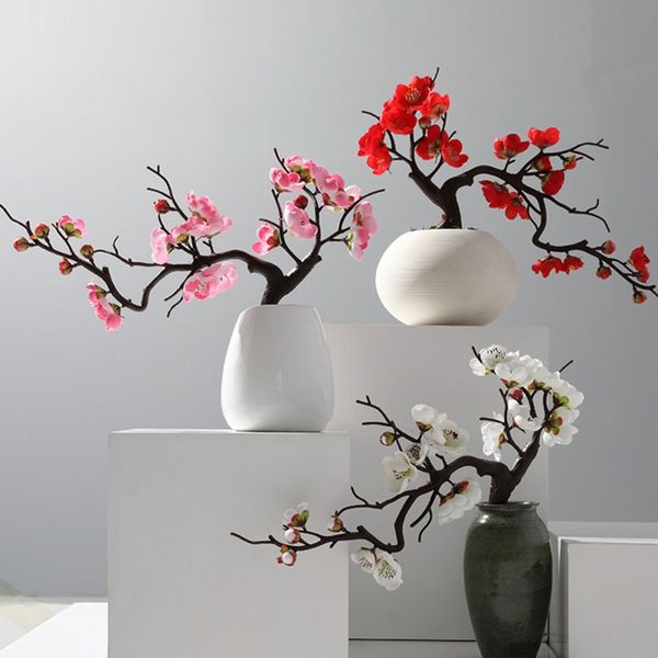 

simulation 3d small plum blossom fake flower branch romantic home drapery wall wedding decoration diy artificial bouquet