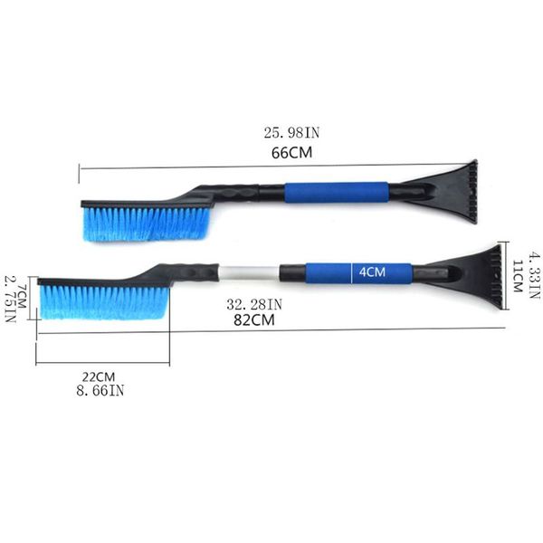 

multifunction adjustable 2 in 1 car ice scraper with brush window roof removal b36b