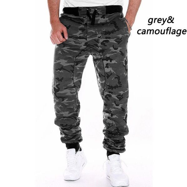 

zogaa men spring autumn camouflage pants sweatpants trousers male casual fashion slim fit large size pants men, Black
