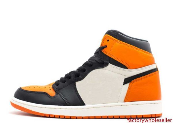 

factory version 1 shattered backboard black orange basketball shoes mens trainers new classic sneakers with box