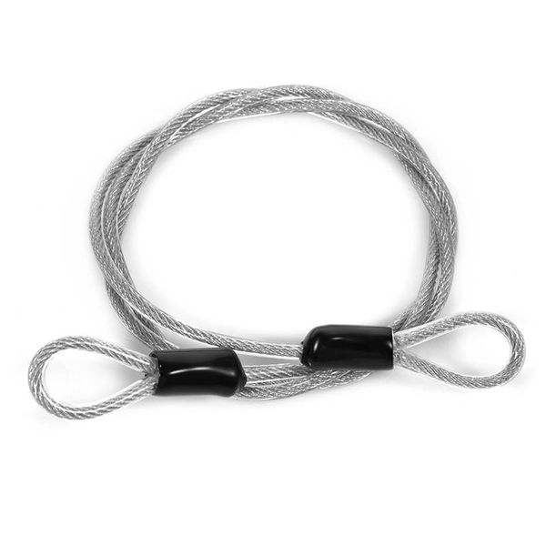 

bike cable lock rope lanyard double end loop locking steel wire w/ pvc latch
