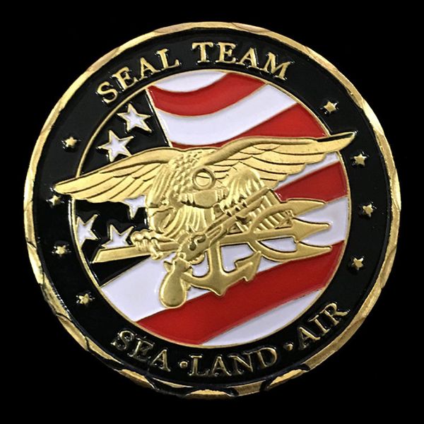 

Exquisite Souvenir Coin US Sea Land Air Seals Team Gold Plated Metal USA Department Of The Navy Military Challenge Gold Coins HOT