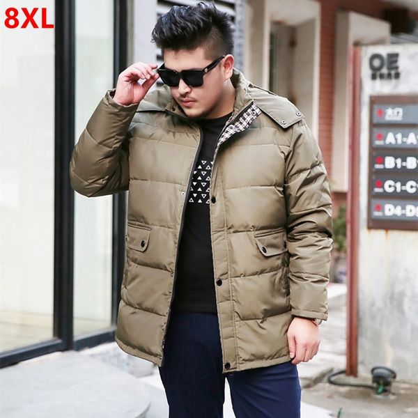 

men's big size down jacket plus fertilizer to increase warm jacket winter down khaki men's clothing 8xl 7xl 6xl 5xl 4xl, Black