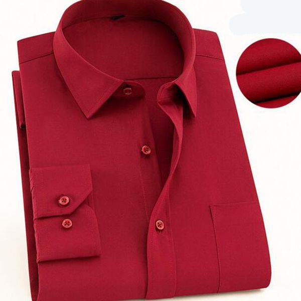 

men's dress shirts business men formal shirts,long sleeve turn-down collar solid color twill oxford breathable soft camisa shirt cloth, White;black