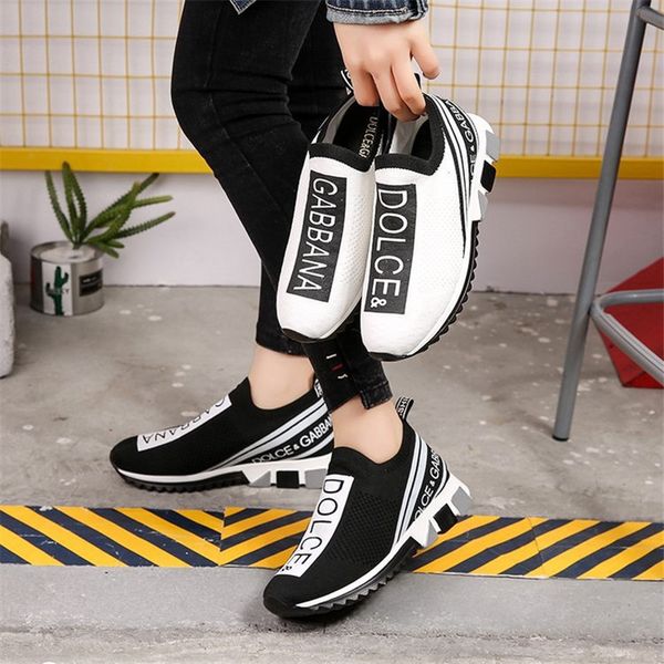 

flying woven breathable round head letter sports men's shoes flat bottom korean version of large size casual shoes, Black