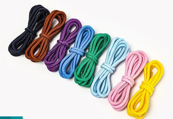 

50cm/100cm/150cm/200cm round waxed coloured shoelaces elastic leather shoes strings boot sport shoe laces cord 26 colors, White;pink