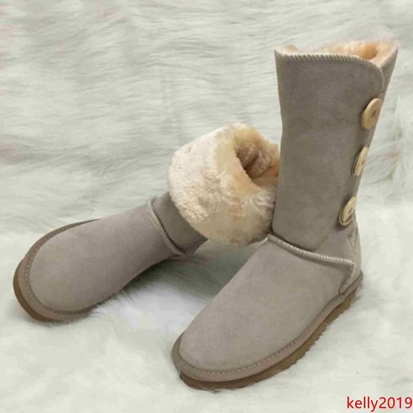 

women boots australian style women snow boots 3-buttons decoration 100% genuine cowhide leather boots brand ivg designer shoes