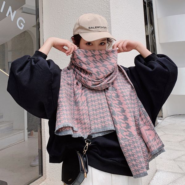 

wholesale-2019 designer scarf autumn winter new coloured cashmere warm shawl double side lady deluxe gift, Blue;gray