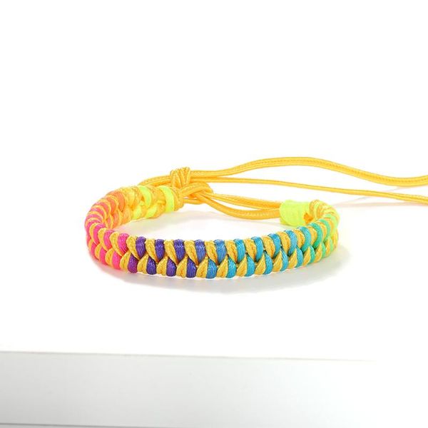 

rainbow weave handmade bracelets adjustable rope chain bracelet lady holiday jewelry mom sister gifts female bijoux accessories, Golden;silver