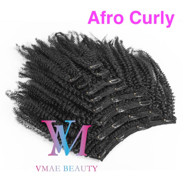 Brasilianischer Virgin Body Deep Kinky Curly Hair Cip in natürlichem Schwarz 100 g 120 g 140 g 160 g reines menschliches unverarbeitetes Haarverlängerungsclips einfach