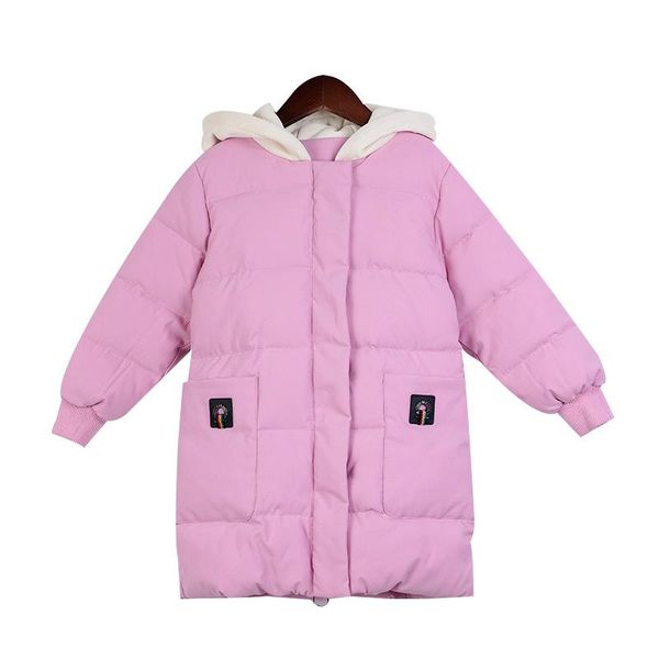 

quilted jacket new children's clothing fashion autumn and winter big children's long coat hooded long sleeve baby girl clothes, Blue;gray