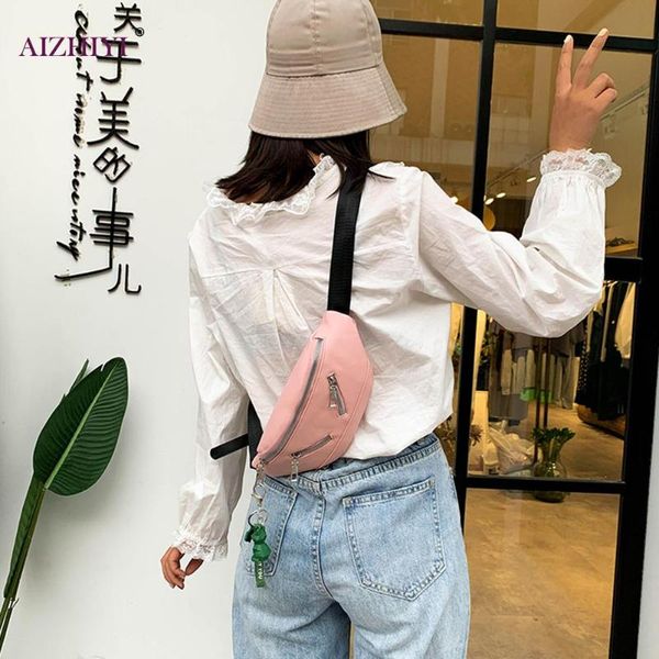 

women fashion zipper fanny waist bag women pu frog pendant crossbody chest pouch