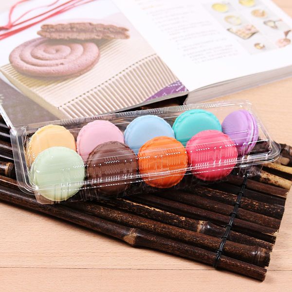 

transparent color disposable take out containers macaron cake bread storage holder boxes