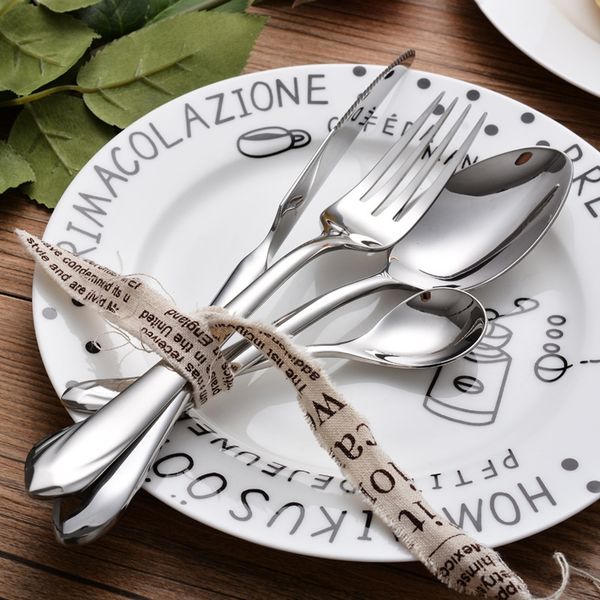 

4шт / набор столовых приборов из нержавеющей стали set western silverware посуда посуда столовые приборы набор ножей и вилка ложка мыть в по