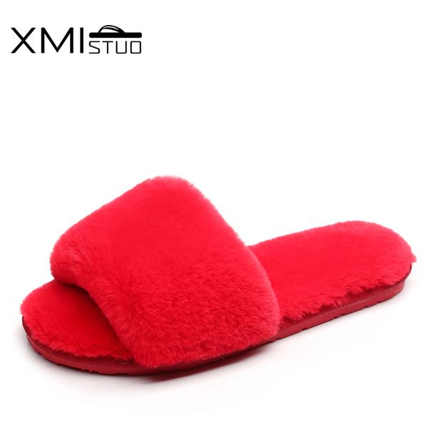 

xmistuo stylish breathable autumn and winter cotton slippers female anti-skid tpr soft bottom home warm long plush slippers, Black