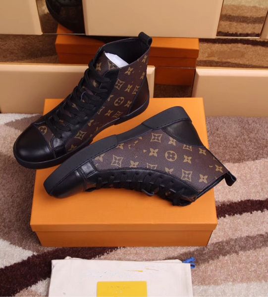 

2021 luxurys men's casual high-shoesand classic lace-up high for shoes design two styles,warm and comfortable ankle size38~46, Black