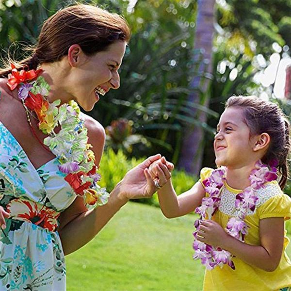 

36 colors hawaiian wreath combination set artificial party beach necklace fancy dress lace flower wreath party hawaii flowe w9q5