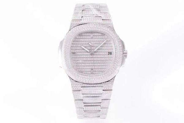 

The pffactory 40 5mm nautilu 5719 1g 001 full diamond bracelet wi cal 324c c movement automatic men 039 watch watche