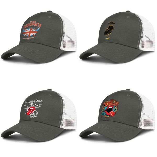 

rolling stones retro 70s vibe mens and women adjustable trucker meshcap golf vintage team original baseballhats sticky little fingers, Blue;gray