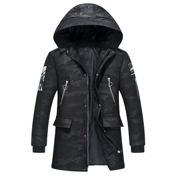 

plus size 4xl-9xl winter jacket men long softshell male coat down jacket parkas hoodie windbreaker snow cold wu74, Tan;black