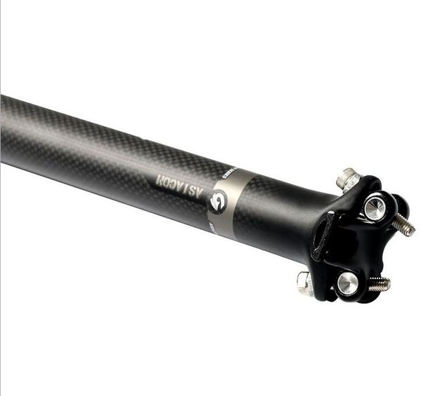 ASIACOM Seatpost carbono Mountain Road bicicleta Assento 25,4 / 27,2 / 30,8 / 31,6 * 350/400/450 milímetros de carbono 3K assento tubo Peças de bicicleta