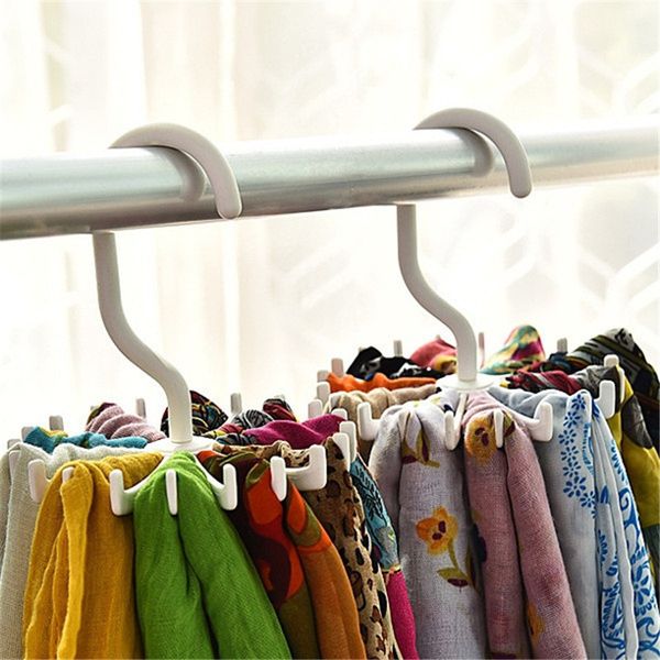 

hooks & rails rotating 20 belt scarves men neck tie holder rack hanger organizer drop mar15
