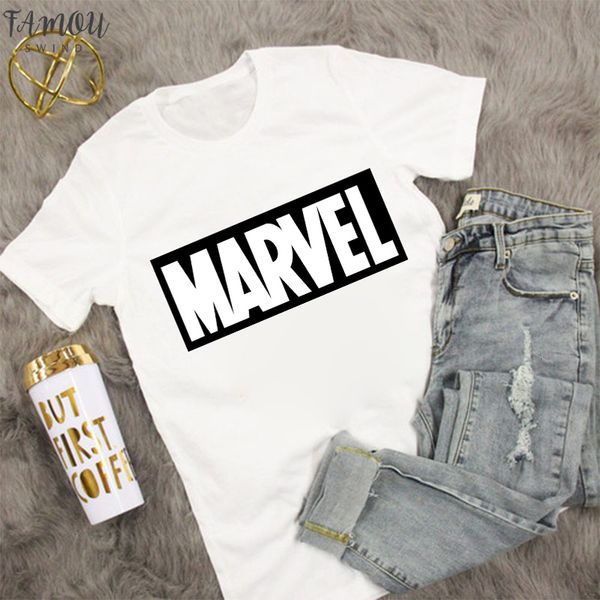 

luslos 2020 womens t shirts casual white black t shirt female t shirts harajuku marvel print streetwear women clothes 2020