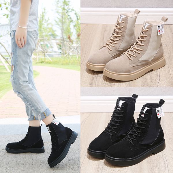 

2020 new new women winter boots flock ankle snow boots female warm fur plush insole botas mujer zip shoes, Black