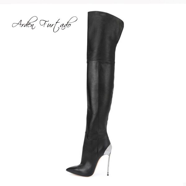 

arden furtado spring autumn high heels 12cm steel heels over the knee boots fashion stilettos stretch boots, Black