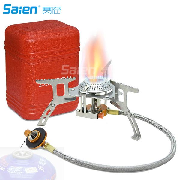 Kamp Soba Ultra-Hafif Taşınabilir Mini Açık Sobalar Gaz Burner Bütan Propan Piknik Ekipmanları Sırt Çantası